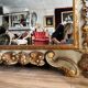 Italian mirror from the Napoleon III period in painted and gilded wood