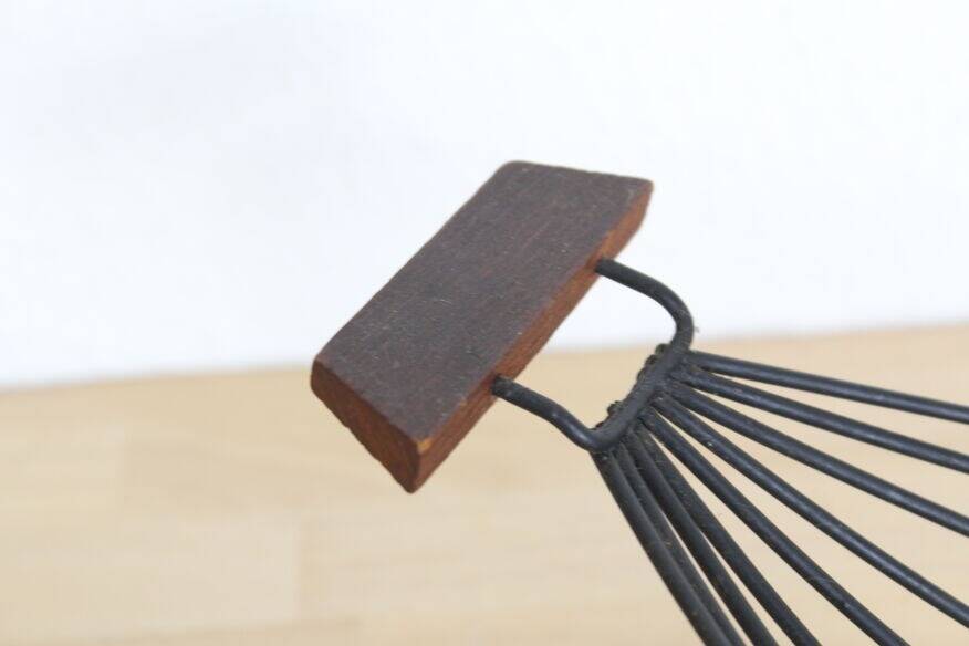 50s fruit bowl in wood and metal