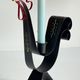 Vintage suede metal rooster-shaped candlestick