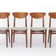 Vintage Danish Teak Dining Chairs, Set of 4, 1960s Scandinavian Mid Century