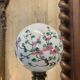 Napoleon III lamp in white opaline and painted with floral decoration - late 19th century