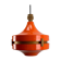 1970s orange Scandinavian suspension light in plexiglass shaped like a UFO.
