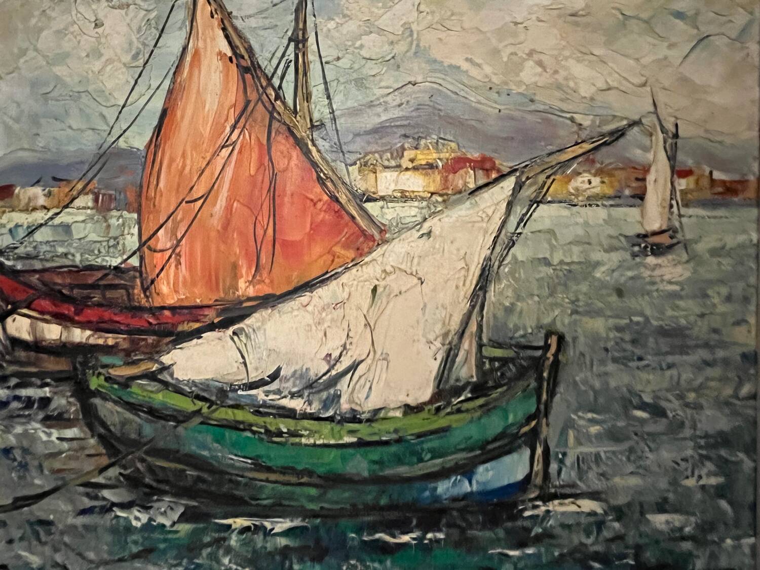 Tableau : huile sur toile - Marine