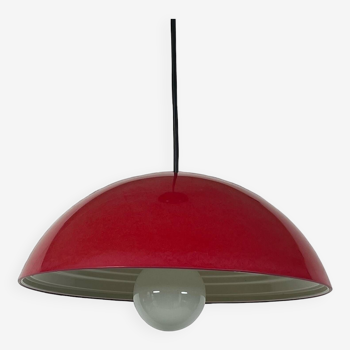 Large Hanging Lamp Martinelli Luce 'Coupe 1835'' in Glossy Red, 1970s