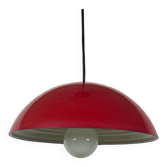 Large Hanging Lamp Martinelli Luce ‘Coupe 1835'’ in Glossy Red, 1970s