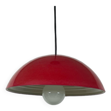 Large Hanging Lamp Martinelli Luce ‘Coupe 1835'’ in Glossy Red, 1970s