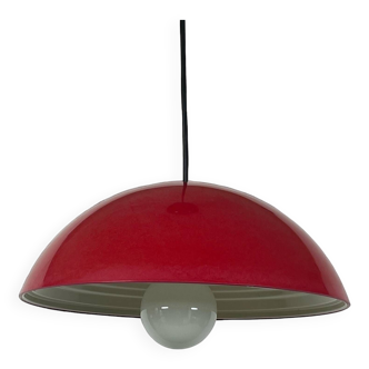 Large Hanging Lamp Martinelli Luce 'Coupe 1835'' in Glossy Red, 1970s