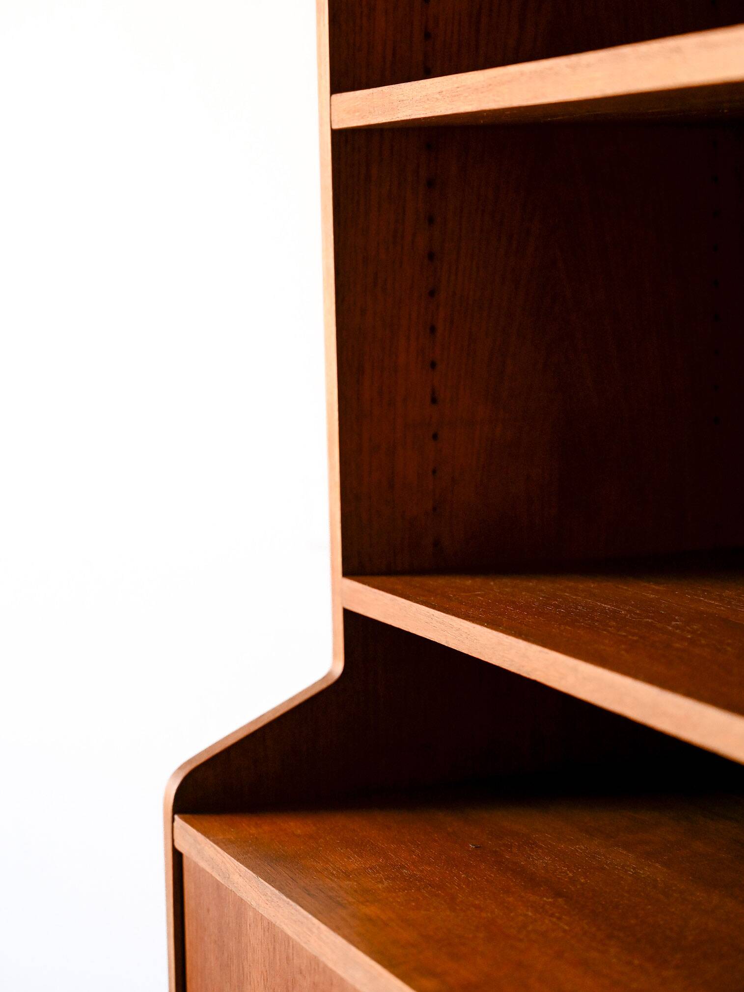 Scandinavian teak bookcase with hinged doors