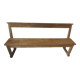 Church pew, pitchpin bed with a light oak waxed finish.