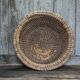 Old wicker basket, straw and bramble, woven basket, countryside.