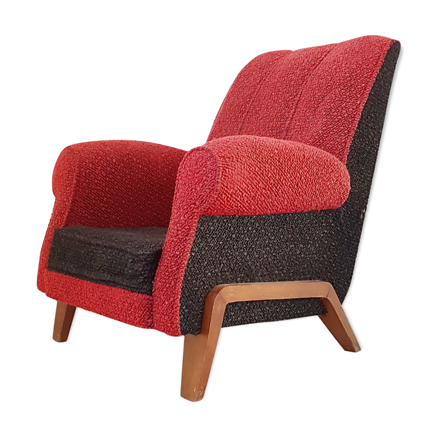 Fauteuil club en laine 1950