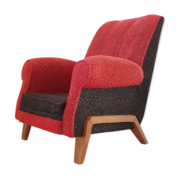 Fauteuil club en laine 1950