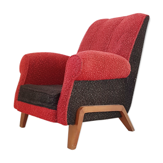 Fauteuil club en laine 1950