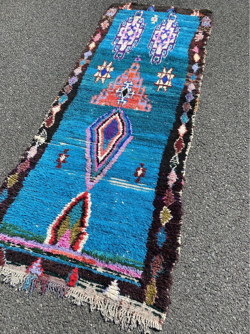 Carpet berbere boucherouite 90×240 cm