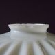 French Vintage 1930s Art Deco White Opaline Glass Pleated Lamp Shade