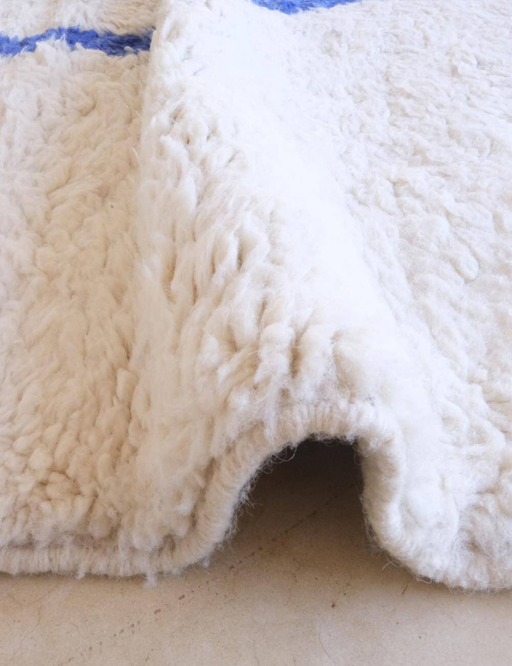 Blue and White Berber Rug - 345 x 252 cm