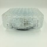 Ceiling lamp in molded glass with relief