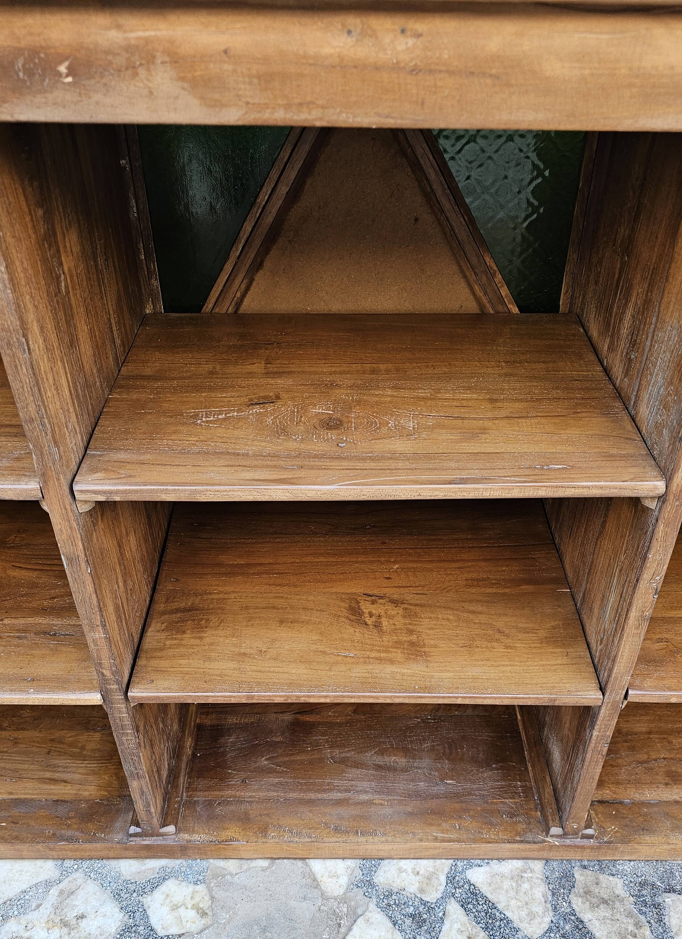 Old shop counter in Burmese teak.