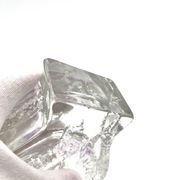 Brutalist Vase Ingrid Glashütte 3085 Transparent Glass 70s