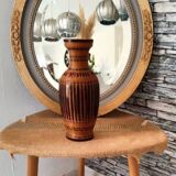 Vintage woven wicker vase 1970