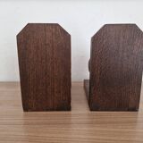 art deco bookends with wooden balls