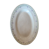 Plat ancien en porcelaine de Longwy modèle Violetta