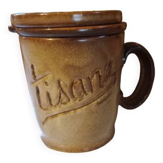 Vintage stoneware herbal tea cup