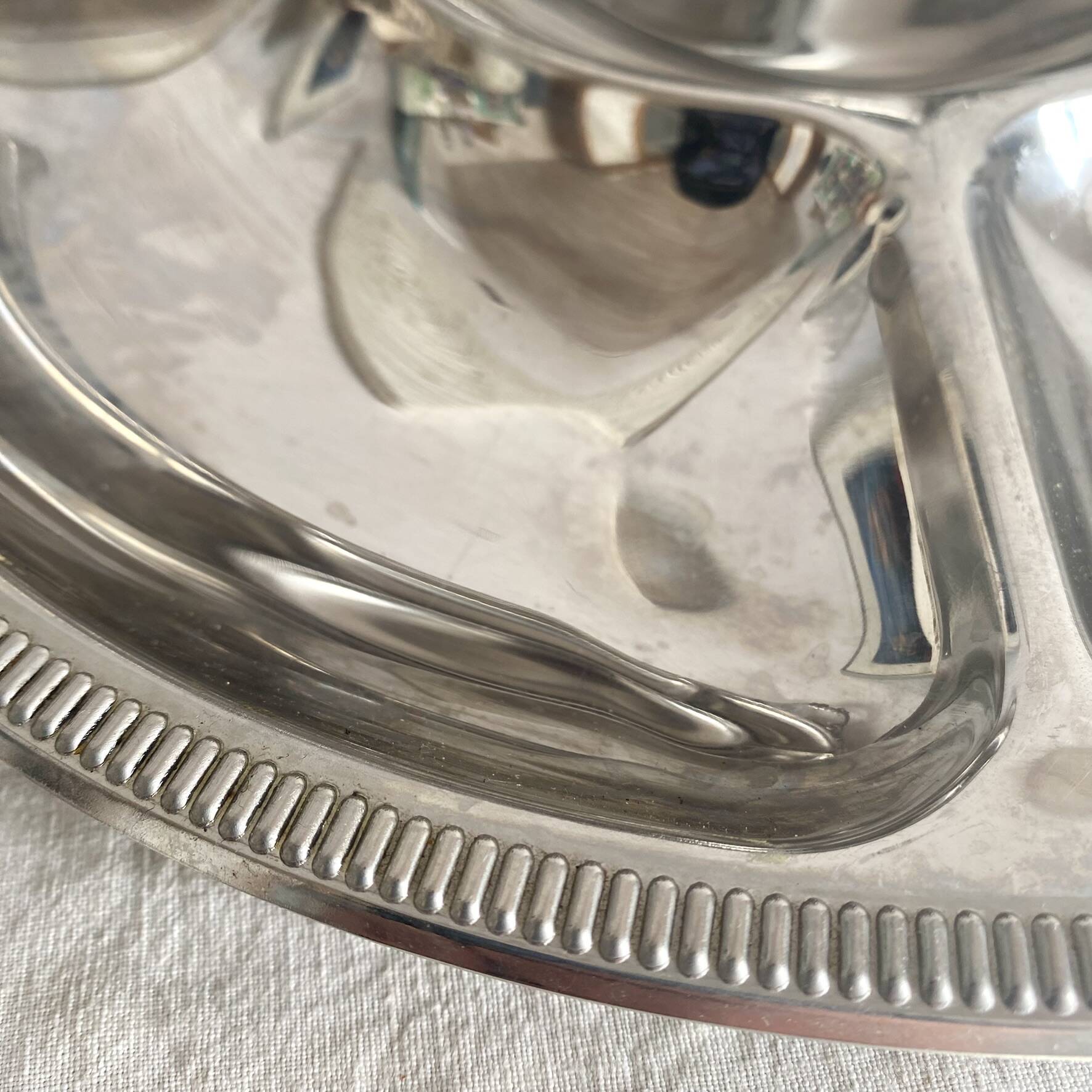 Stainless steel dish Jean Couzon with fish handles