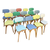 (lot) 14 Chaises Coeurs Compas Multicolores