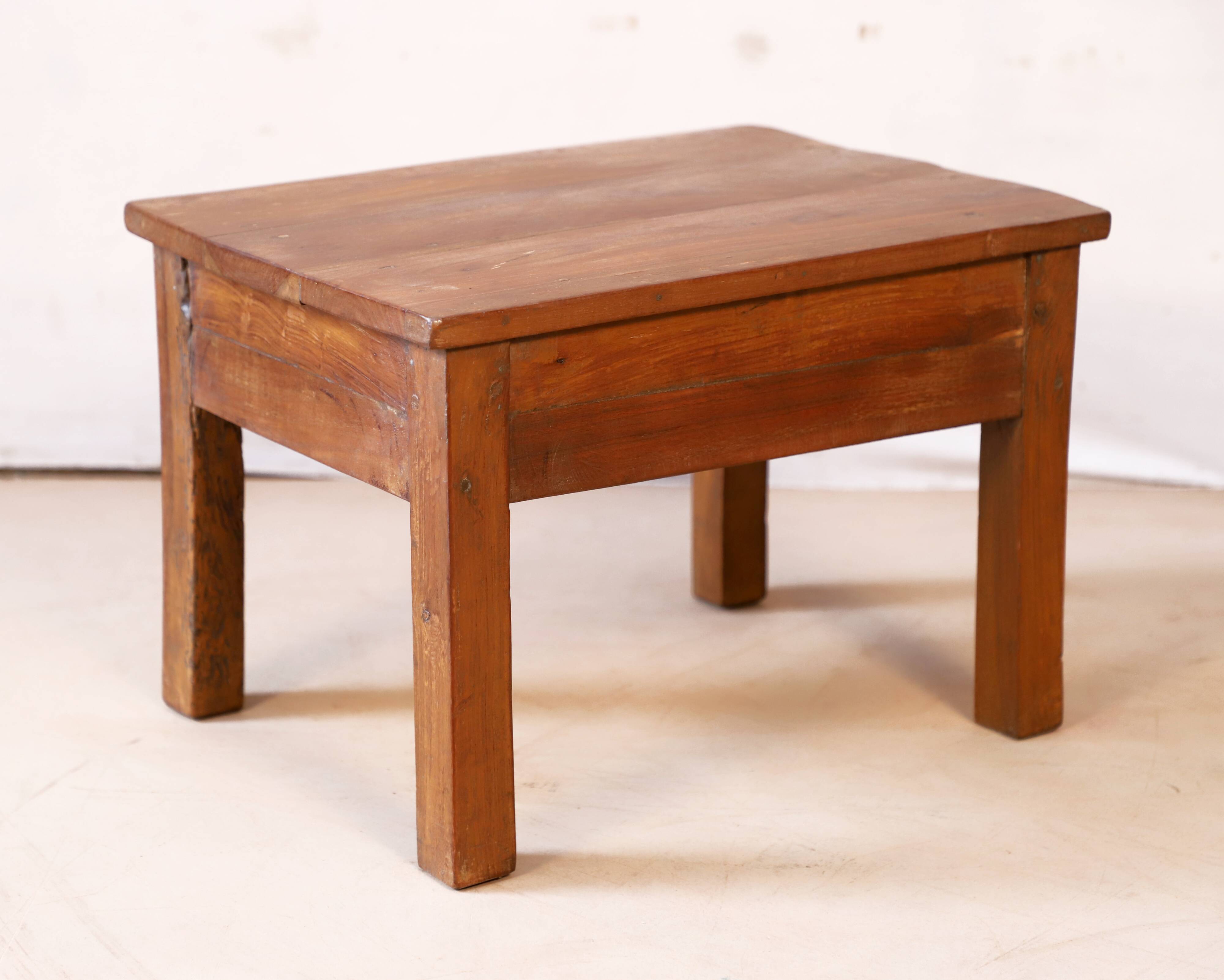 Small bedside table - side table in natural Burmese teak