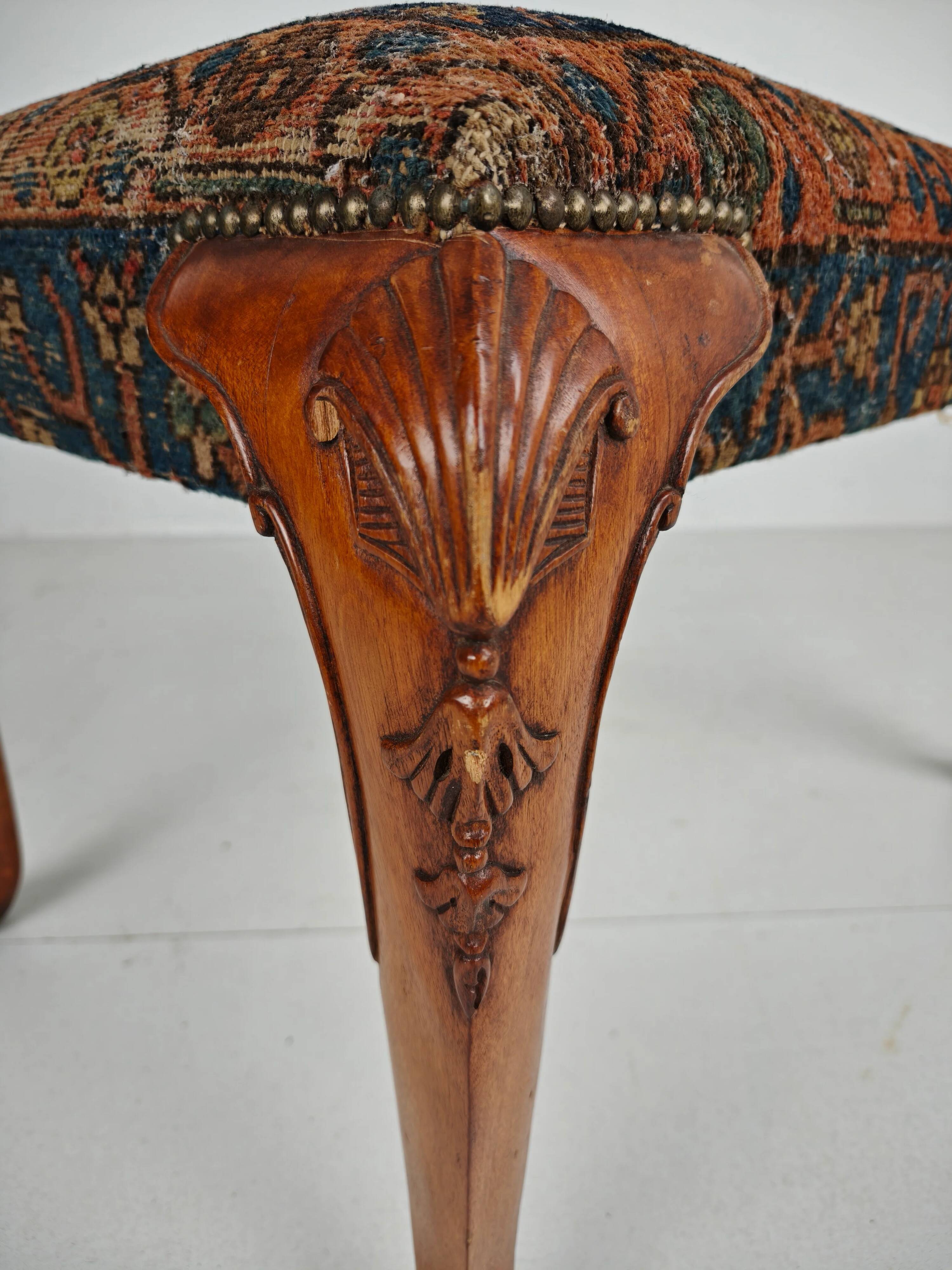Antique foot stool, walnut, English Regency, circa 1800–1820