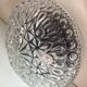 Structured glass round ceiling lamp vintage 60s-70s