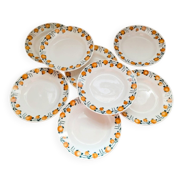 8 deep plates Stivert – orange design