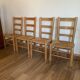 Ensemble de quatre chaises paillées