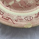 Set of 5 plates and an iron earth cake dish, willow hamage Moulin des loups art deco model