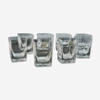 8 verres gobelets à porto rhum sake en cristal de sevres modèle keos