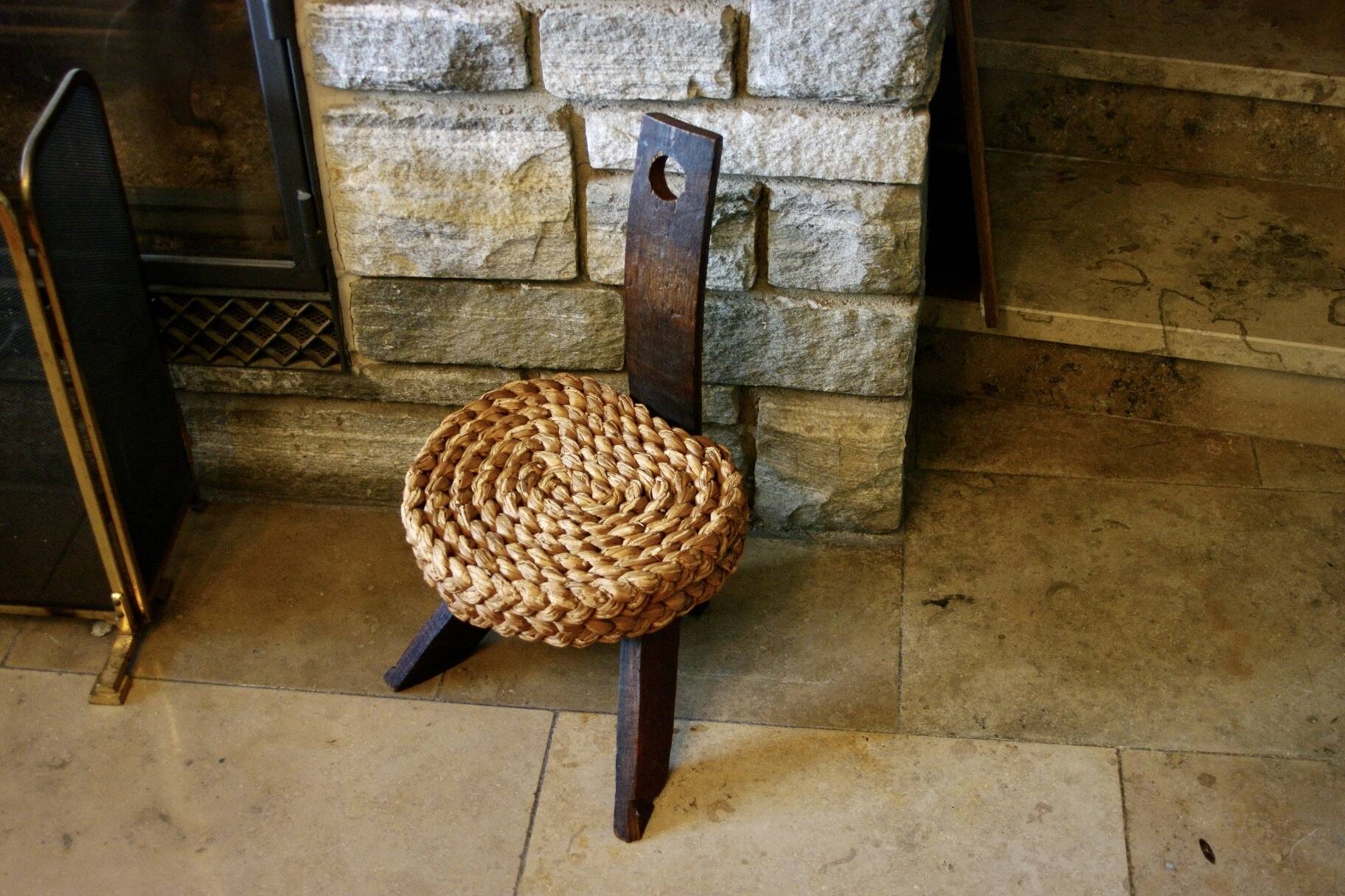 Chaise scultural brutaliste vintage 1950