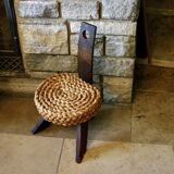 Chaise scultural brutaliste vintage 1950