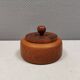 Very beautiful tobacco jar in teak wood with lid of stick-glued teak wood.