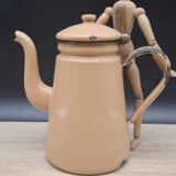 Beige enamel coffee pot