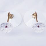 White opaline swan neck wall lights