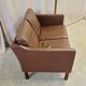 Danish vintage 2 seater brown leather sofa  1960s