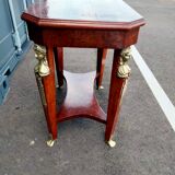 Table gueridon ancien décor bronze empire