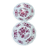 Set of two antique flat plates Sarreguemines Aubusson