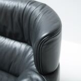 Bull sofa in grey leather by Gianfranco Frattini for Cassina 1987