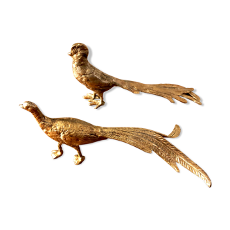 Brass peacock duo