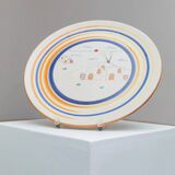 Cream Ceramic Wall Plate from Italy 1980s Studio Ceramics – Hand-Painted, Mid-Century Folk Art