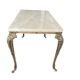 Table basse vintage en marbre et laiton