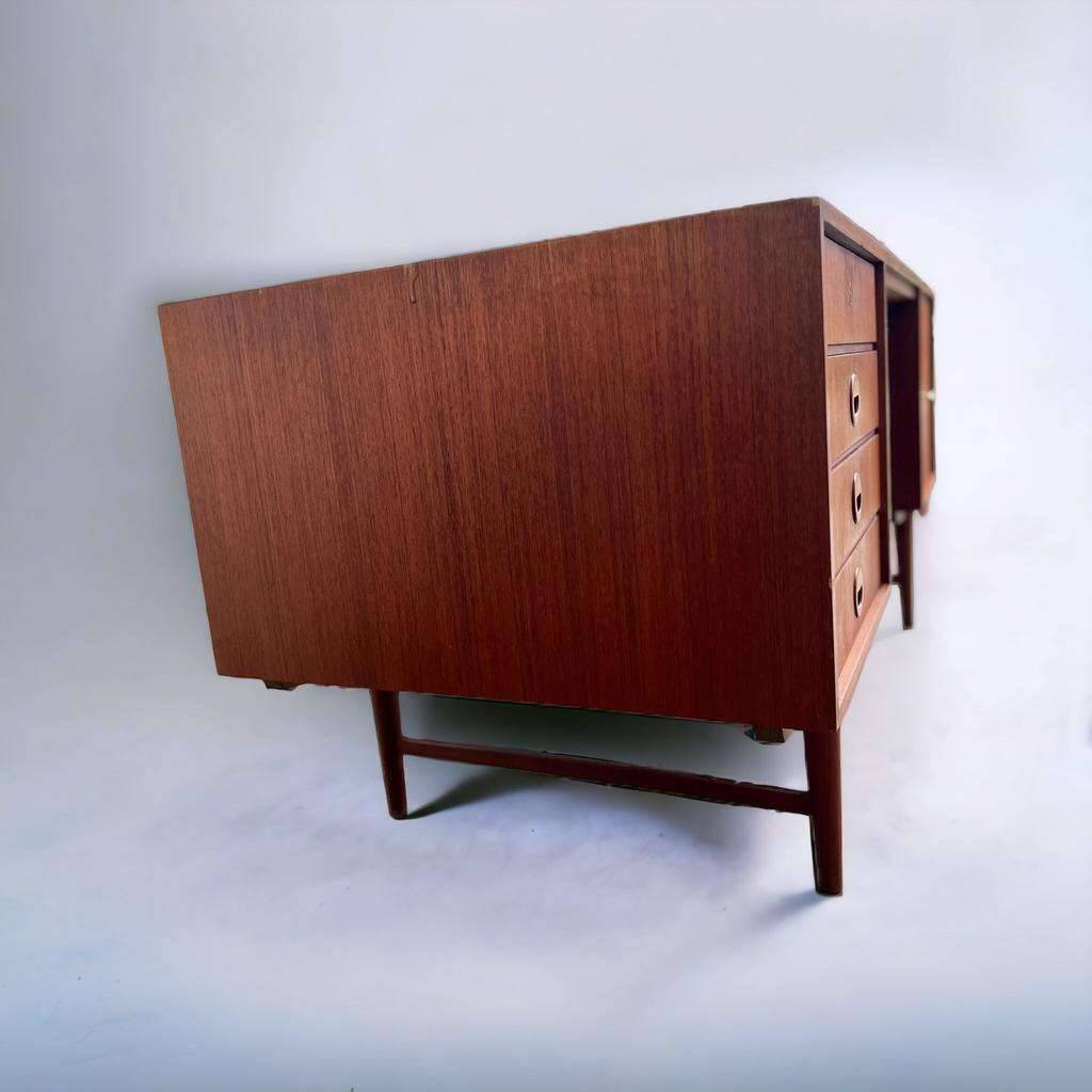 Vintage teak desk: double sided