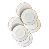 6 gold Limoges porcelain dessert plates